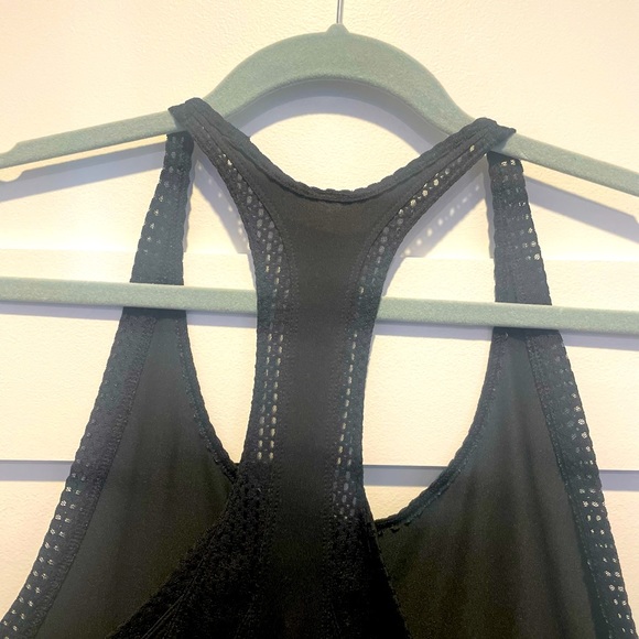 Adidas Black Racer Back Tank Top, intricate crochet detailing along the seams - Picture 3 of 4